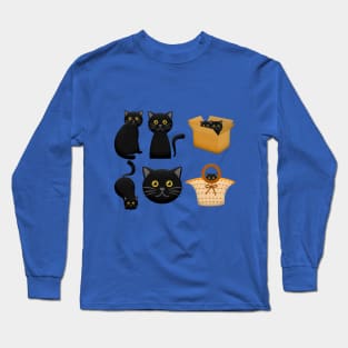 Halloween Black Cat In Bag Long Sleeve T-Shirt